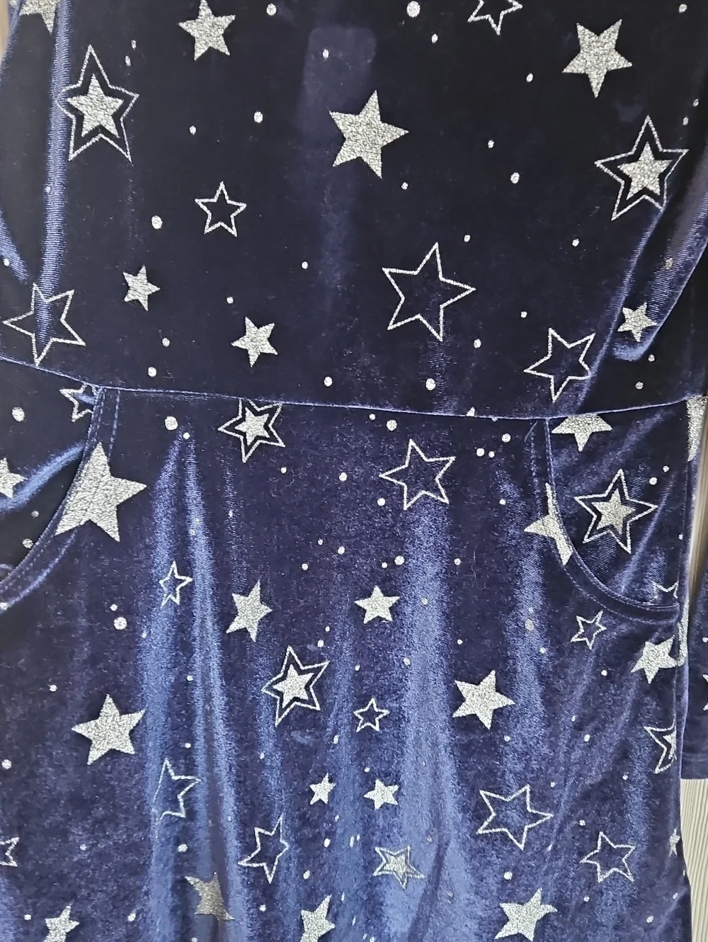 Gymboree Navy Blue Velvet Star Print Dress